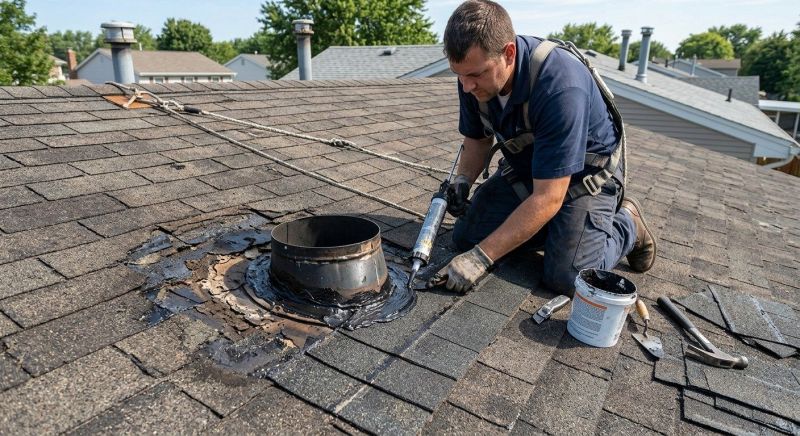 Asphalt Roof Leak Repair in North Bergen, NJ