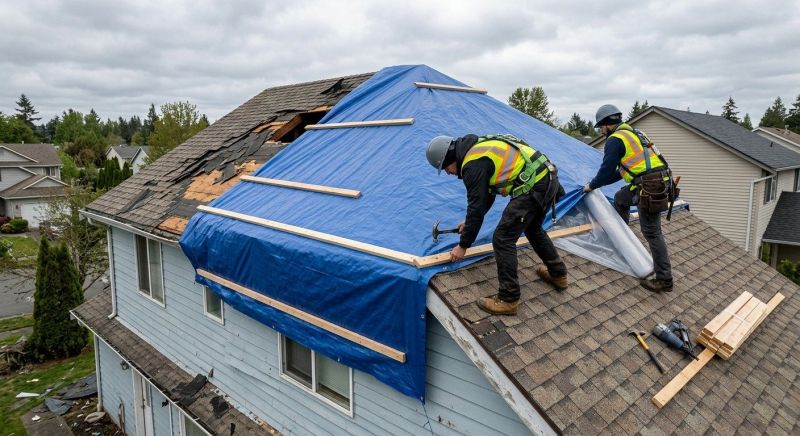Damaged Roof Replacement in Merrick, NY