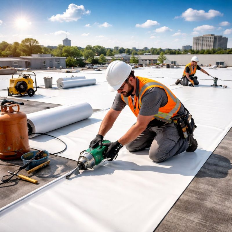 Single Ply Roof Installation in Maspeth, NY