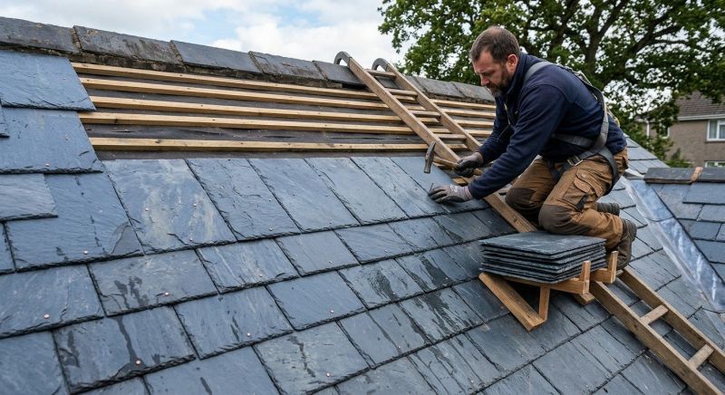 Slate Roof Construction in Long Island City, NY