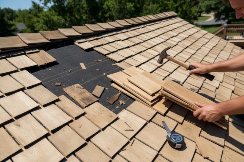 Wood Shake Roof Repair in Huntington, NY