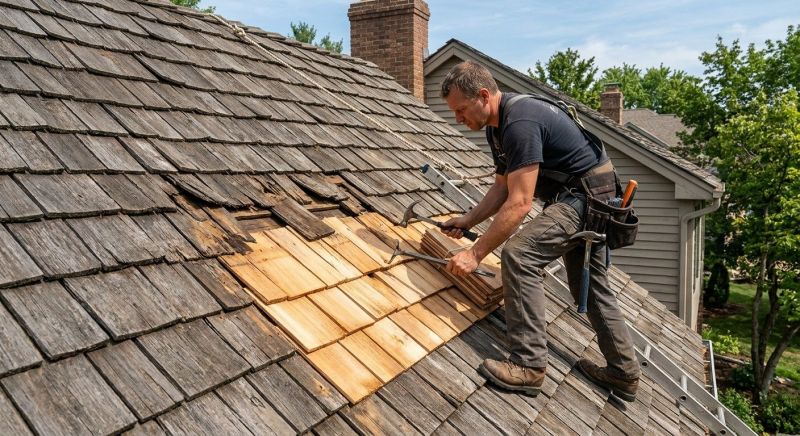 Wood Shake Roof Repair in Huntington, NY